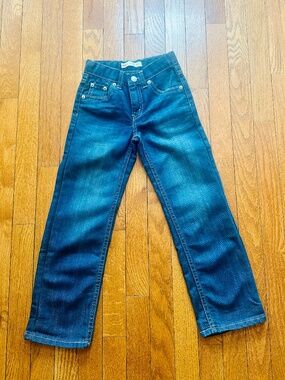 Levi's Boys blue Straight Leg Jeans Adjustable Waist Classic Denim Size 7 Slim